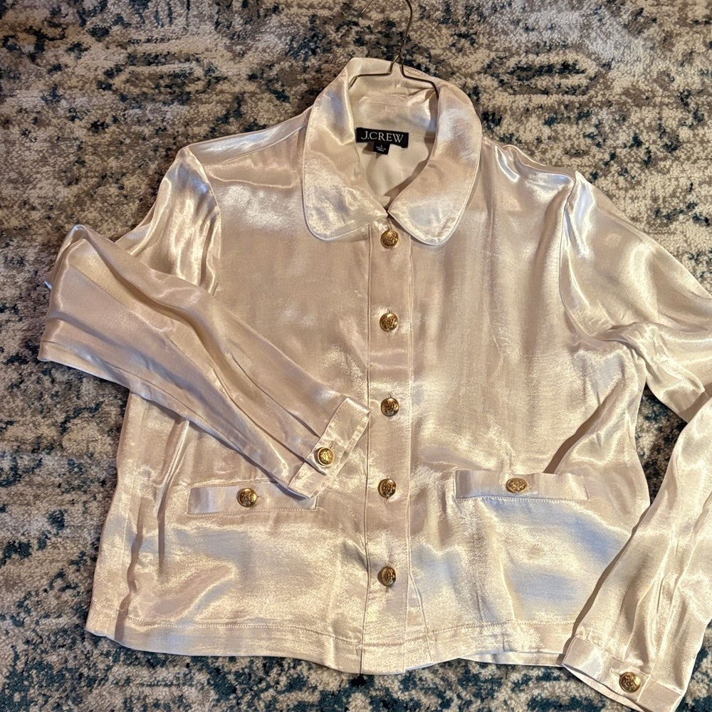 J. Crew Women's Shimmering Cream Blazer